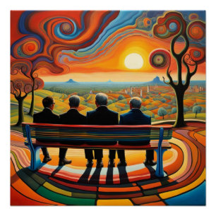 Póster Los hermanos sentados 2