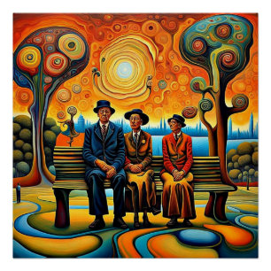 Póster Los hermanos sentados 3