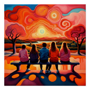 Póster Los hermanos sentados 7