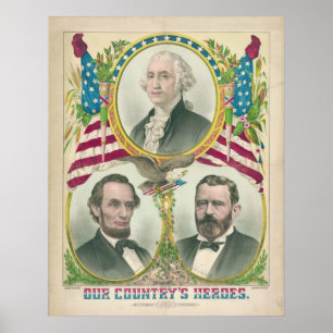 Póster Los héroes de nuestro país, Washington Lincoln Gra