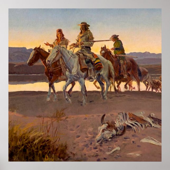 Póster “Los hombres de Carson” de Charles Russell (Frente)