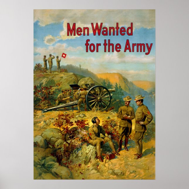 Póster Los hombres de la Primera Guerra Mundial añejos qu (Frente)