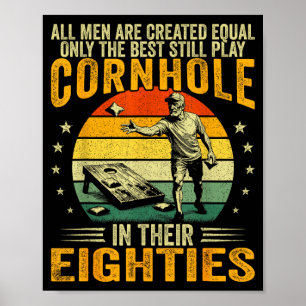 Póster Los hombres mayores juegan cornhole en los 80 dive