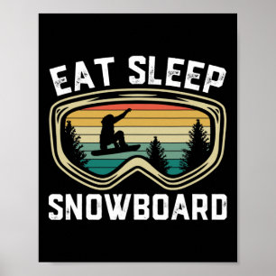 Póster Los hombres se toman el sueño Snowboard Gracioso R