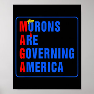 Póster Los idiotas están gobernando América Divertido Tru