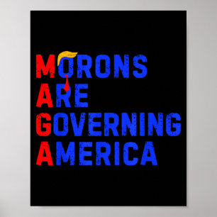 Póster Los idiotas están gobernando América Divertido Tru