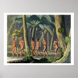 Póster Los indígenas Puri Tribesmen en su bosque, por