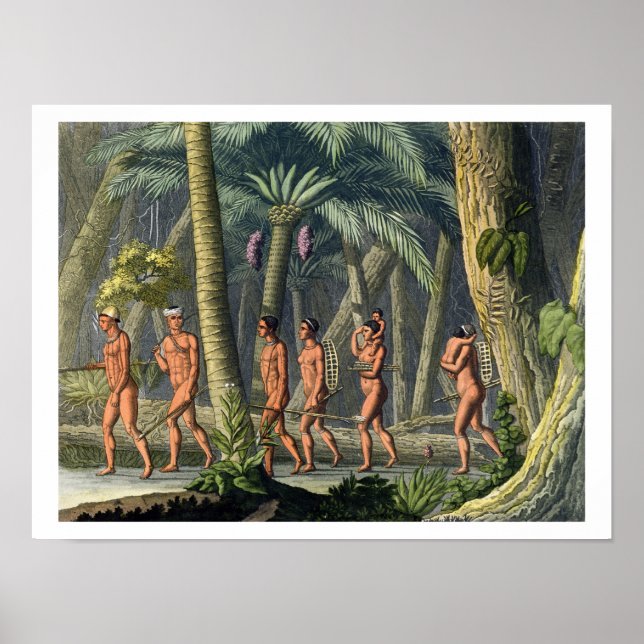 Póster Los indígenas Puri Tribesmen en su bosque, por (Frente)