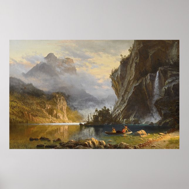 Póster Los indios hablan de pesca Albert Bierstadt (Frente)
