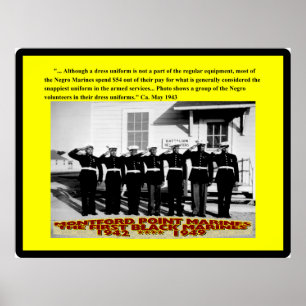 Póster Los infantes de marina del negro pasan $54 hacia