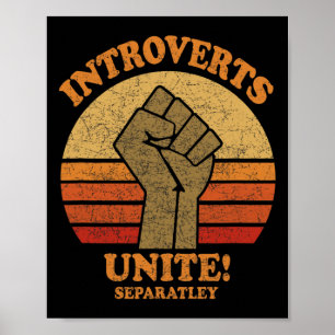 Póster Los Introvertidos Unen Separadamente Funny Atardec