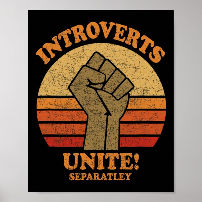 Póster Los Introvertidos Unen Separadamente Funny Atardec (Frente)