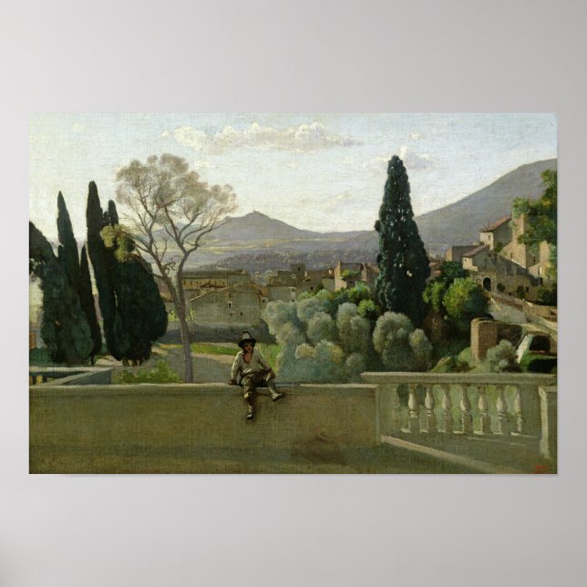 Póster Los jardines de la Villa d'Este, Tivoli, 1843 (Frente)