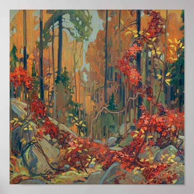 Póster Los jardines de otoño de Tom Thomson (Frente)