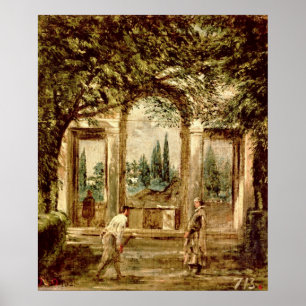 Póster Los jardines del chalet Medici en Roma