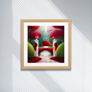 Póster Los jardines rojos de la tierra de las maravillas