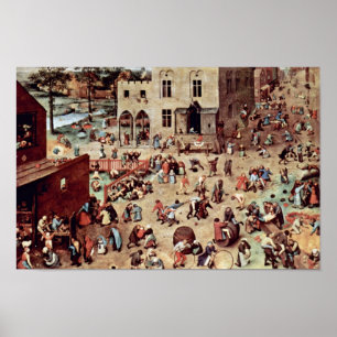 Póster Los Juegos Infantiles De Bruegel D. Ä. Pieter (Lo 
