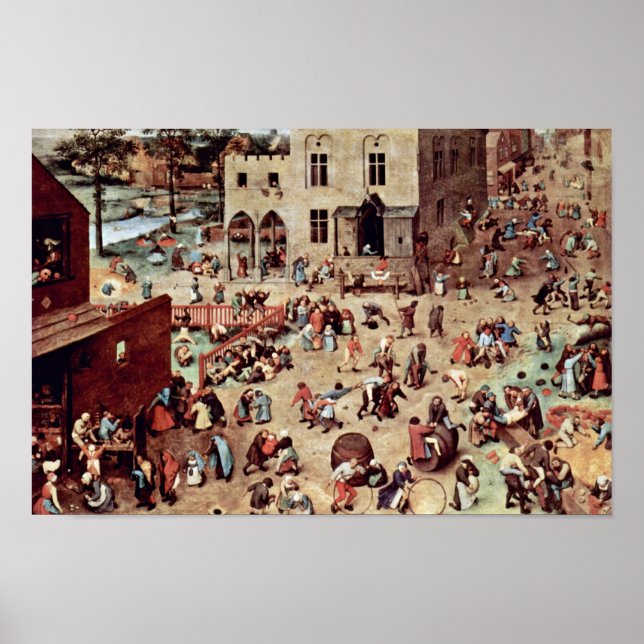 Póster Los Juegos Infantiles De Bruegel D. Ä. Pieter (Lo  (Frente)