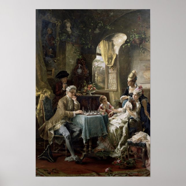 Póster Los Jugadores De Ajedrez, 1887 2 (Frente)