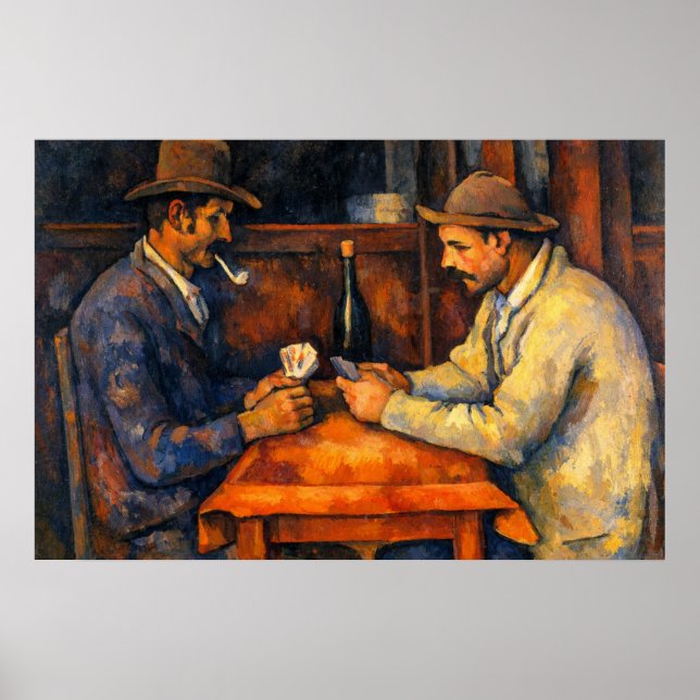 Póster Los jugadores de cartas de Paul Cezanne (Frente)