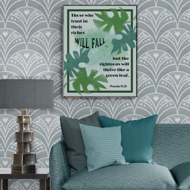 Póster Los justos y los proverbios de la hoja verde 11:28 (Subido por el creador)