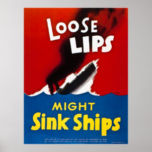 Póster Los labios flojos pueden hundir los barcos - Vieja