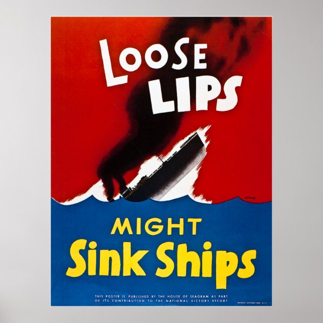 Póster Los labios flojos pueden hundir los barcos - Vieja (Frente)