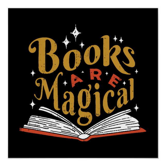 Póster Los libros antiguos son mágicos (Anverso)