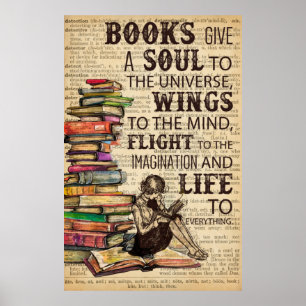 Póster Los Libros Dan Alma A Las Alas Universas Al Min