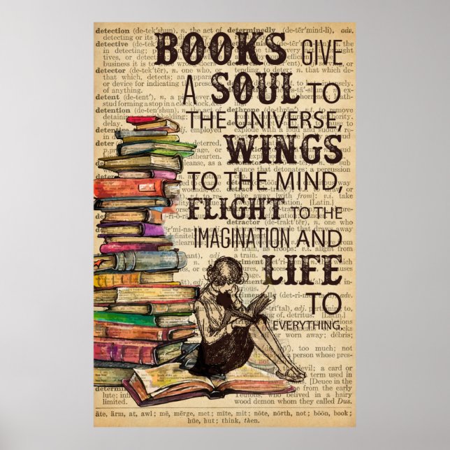 Póster Los Libros Dan Alma A Las Alas Universas Al Min (Frente)