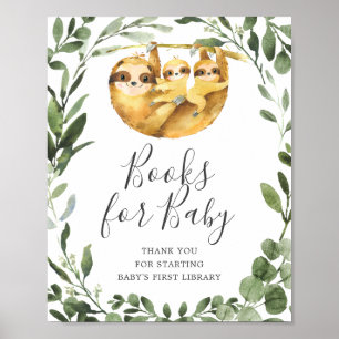 Póster Los Libros De Baby Shower Para El Rótulo Del Bebé