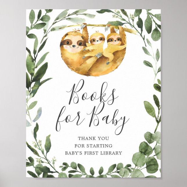 Póster Los Libros De Baby Shower Para El Rótulo Del Bebé (Frente)
