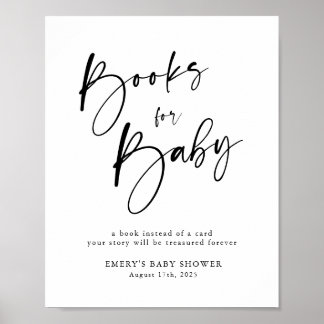 Póster Los libros modernos de Baby Shower para el Rótulo 