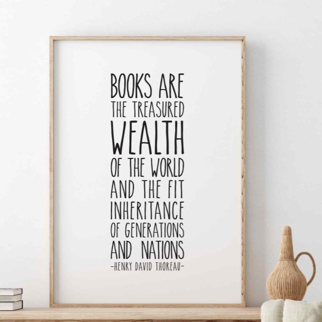 Póster Los libros son la riqueza atesorada, Henry Thoreau (Subido por el creador)