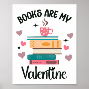 Póster Los libros son mi bibliotecario del Día de San Val