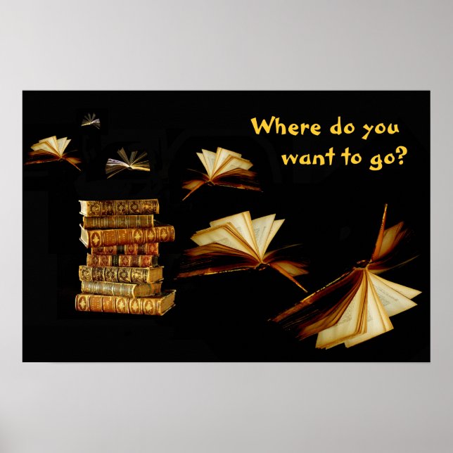 Póster Los libros te llevan a los lugares (Frente)