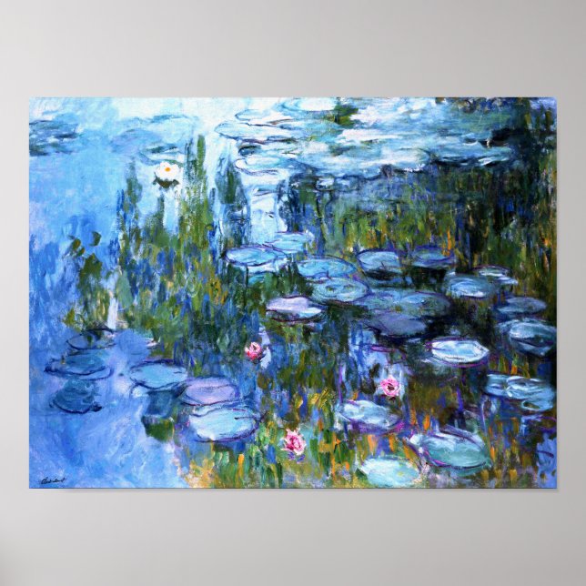 Póster Los lirios de agua de Claude Monet (Frente)