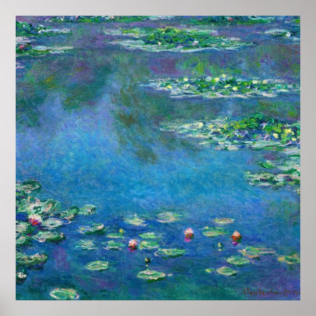Póster Los lirios de agua de Claude Monet (Frente)
