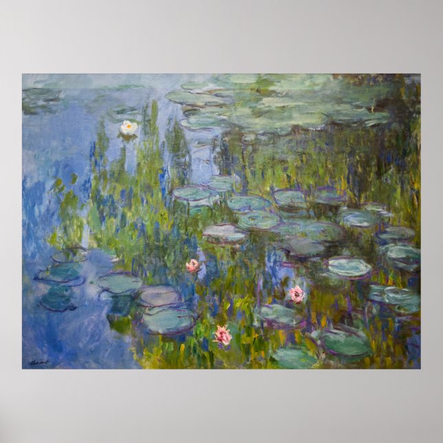 Póster Los lirios de agua de Monet (Frente)