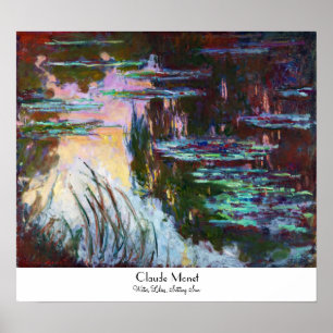 Póster Los lirios de agua, poniendo sol Claude Monet