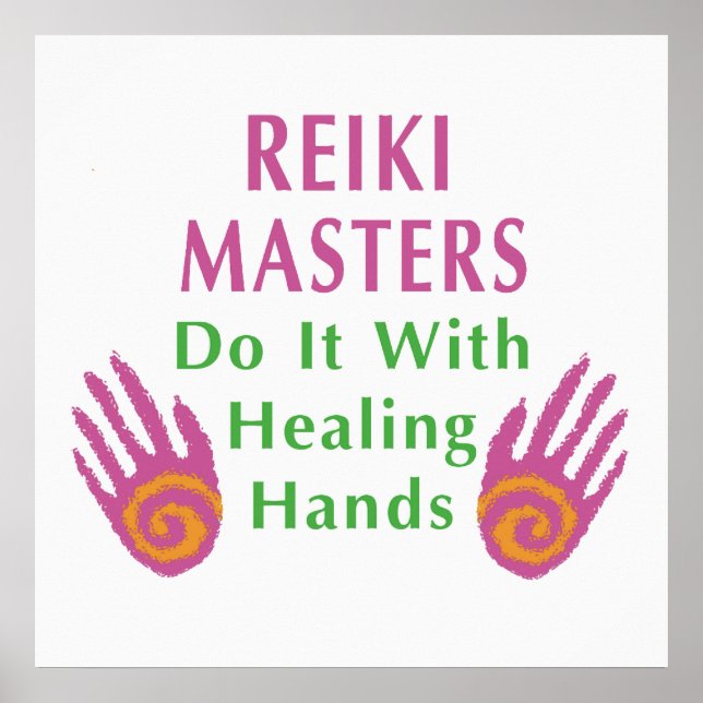 Póster Los Maestros de Reiki lo hacen con las manos curad (Frente)