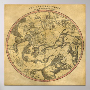 Póster Los mapas digitales antiguos de Constellations