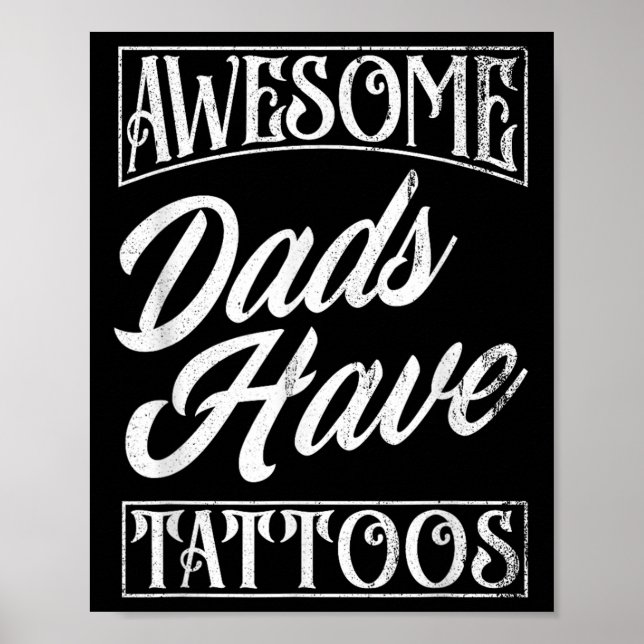 Póster Los Maravillosos Papás Tattooed Dad Funny Fathe (Frente)
