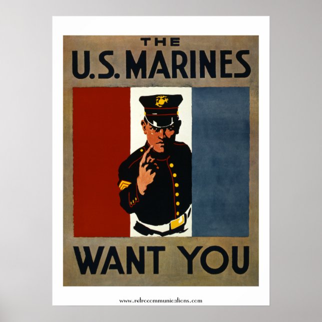 Póster Los marines estadounidenses te quieren (Frente)
