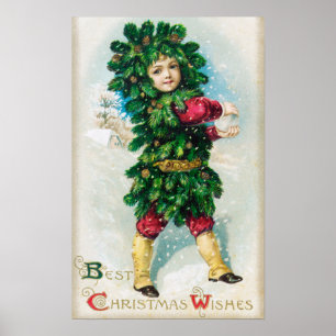 Póster Los mejores Navidades desean al hombre con un abri