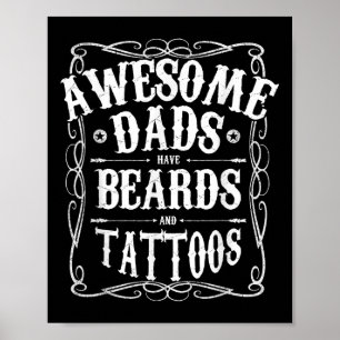 Póster Los Mens Awesome Dads Tienen Camas Y Tattoos Graci
