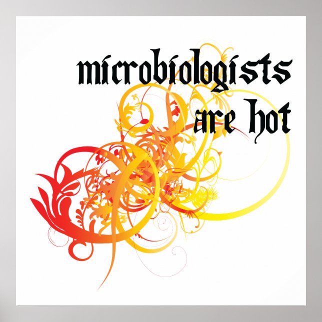 Póster Los microbiólogos están calientes (Frente)