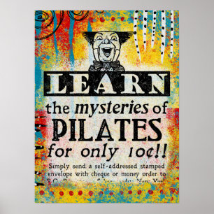 Póster Los misterios de los Pilates - Funny Vintage Ad