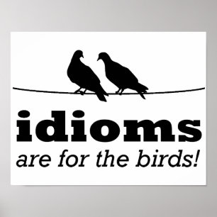 Póster Los modismos son para los pájaros divertido cartel