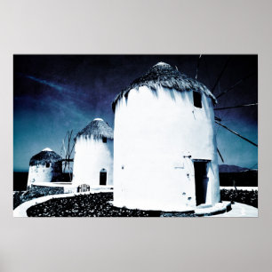 Póster Los molinos de viento de Mykonos - Poster